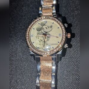 Mickey Mouse Crystal Bezel Two-Tone Women's Watch
